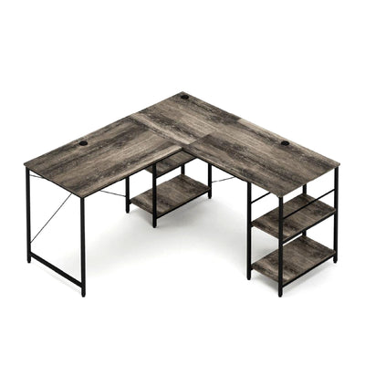 Bestier Corner L Shaped Corner Long Office Computer Study Desk (Open Box)