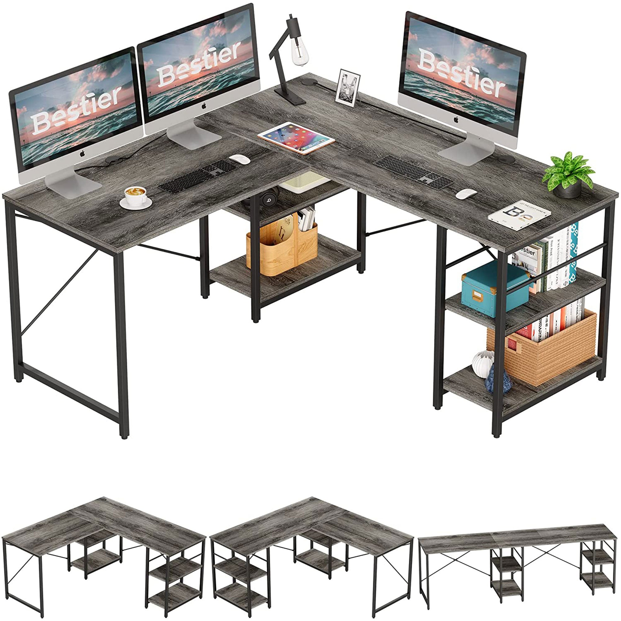 Corner L Shaped Corner Long Office Computer Study Desk (Used)
