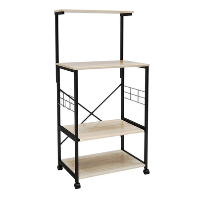 Bestier 4 Tier Storage Baker's Rack Organizer Cart Stand, 49", Oak (Open Box)