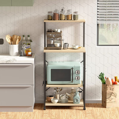Bestier 4 Tier Kitchen Storage Baker's Rack Organizer Cart Stand, 49 Inch, Oak - VMInnovations