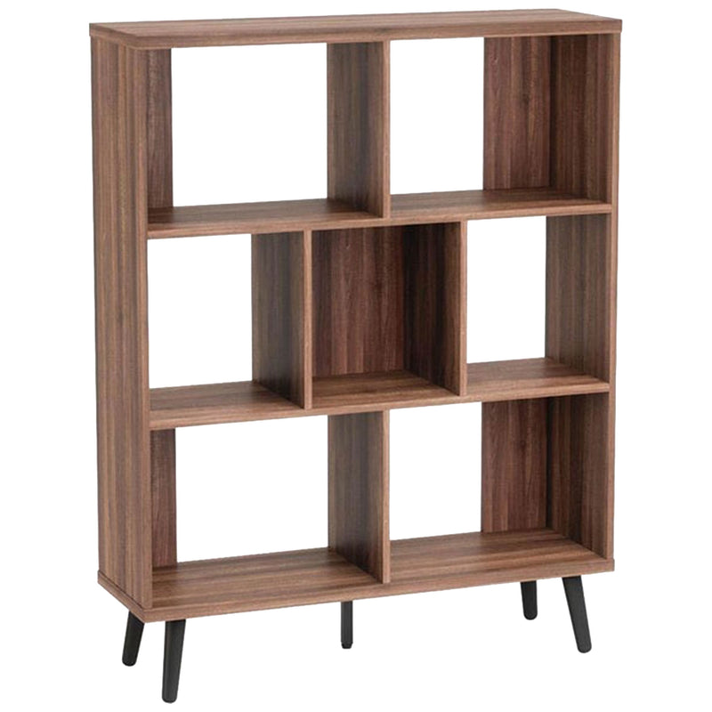 Bestier Mid Century Modern Decorative Bookshelf with 7 Storage Cubes (Open Box)