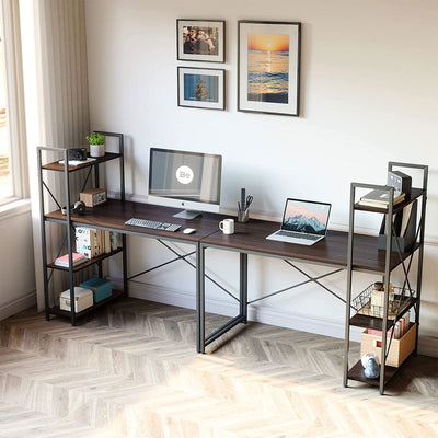 Bestier 47" Computer Desk w/Storage Shelves for Small Spaces, Brown (For Parts) - VMInnovations