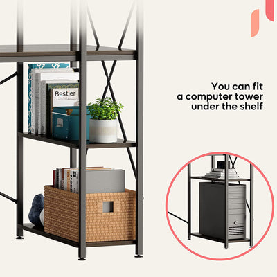 Bestier 47in Computer Writing Desk w/Storage Shelves for Small Spaces (Open Box) - VMInnovations
