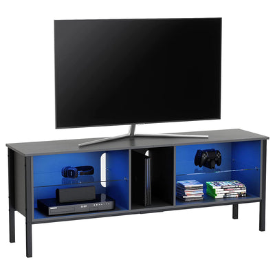 Gaming Entertainment TV Stand Center w/Storage Shelves, 63in (Used)