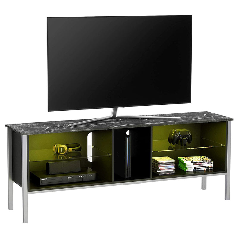 Bestier Gaming Entertainment TV Stand Center w/Storage Shelves, 63 Inch, Marble