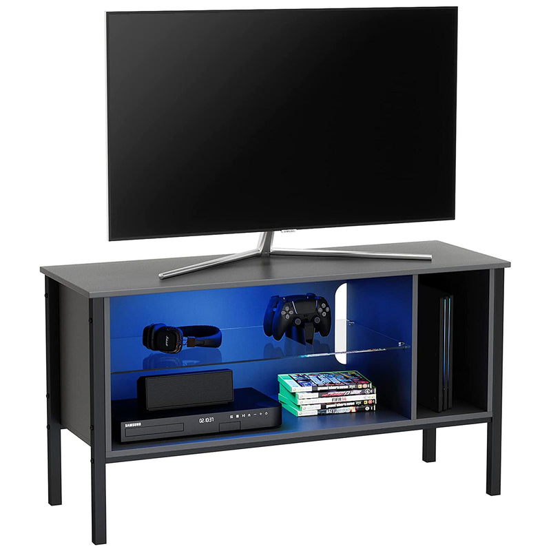 Bestier Gaming Entertainment TV Stand Center w/Storage Shelf, 44 Inch, Dark Grey
