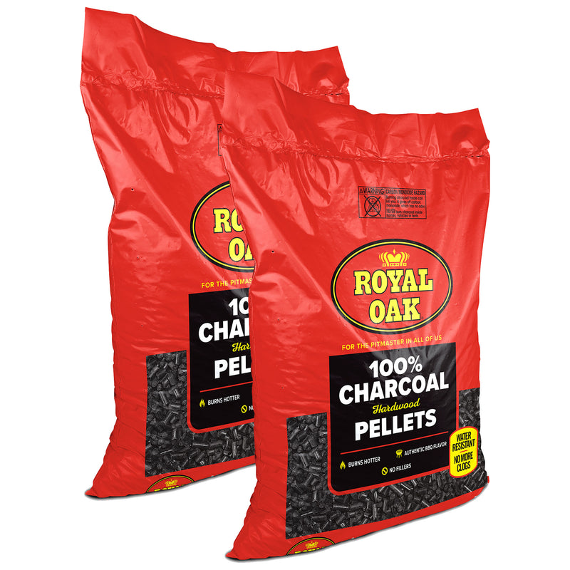 Royal Oak 100 Percent Hardwood Charcoal BBQ Grilling Pellets, 30lbs Bag (2 Pack)