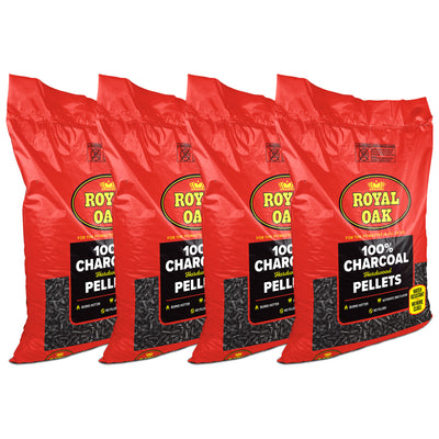 Royal Oak 100 Percent Hardwood Charcoal BBQ Grilling Pellets, 30lbs Bag (4 Pack)