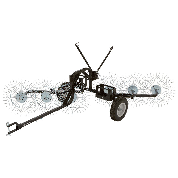 Yard Tuff ACR-600T 55 Inch Steel Tow Behind Acreage Rake with Pin Style Hitch