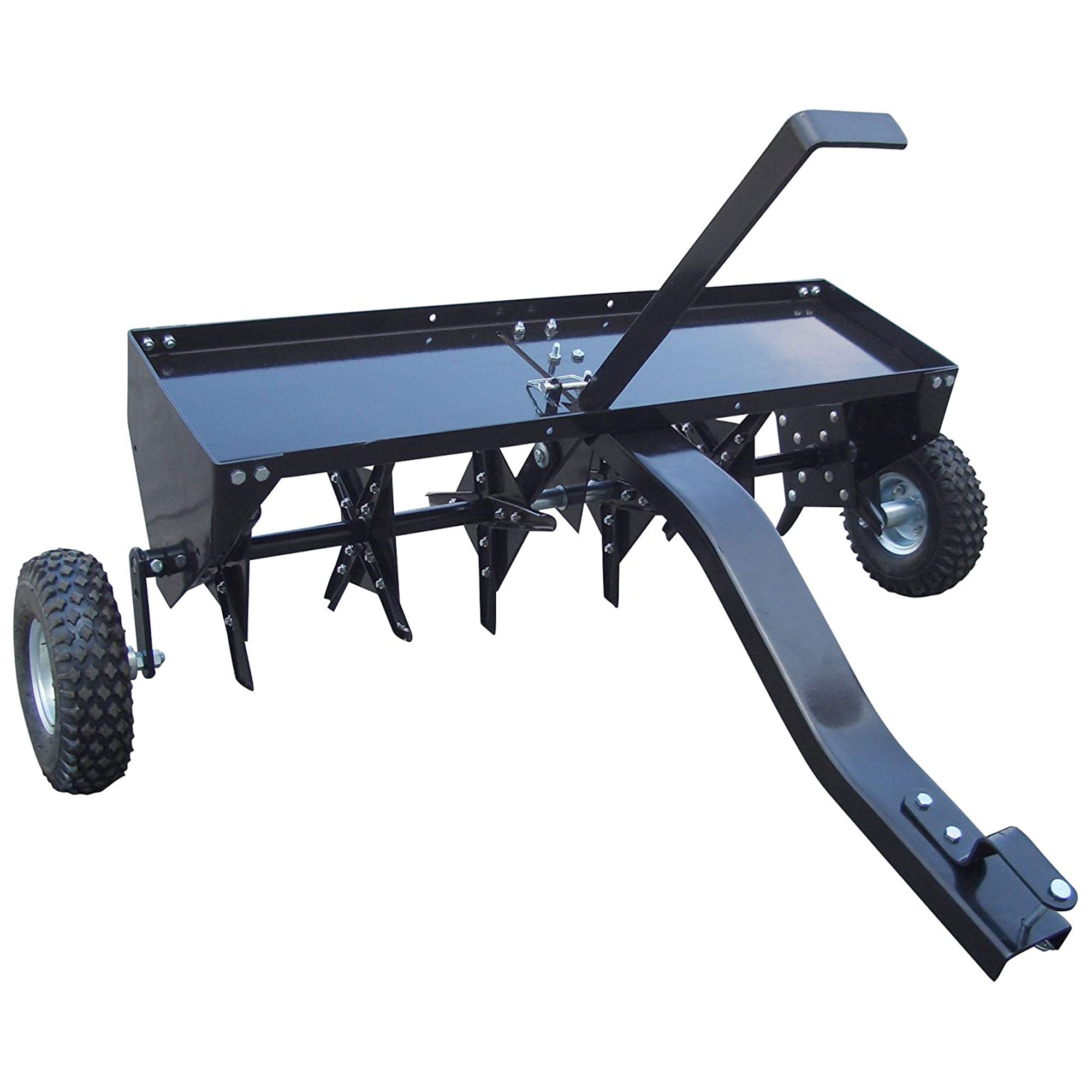 Yard Tuff Steel Plug Aerator Universal Hitch, 40 Inch Wide Working Width, Black