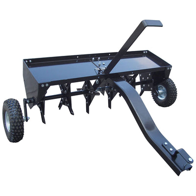 Yard Tuff Steel Plug Aerator Universal Hitch, 40 Inch Wide Working Width, Black