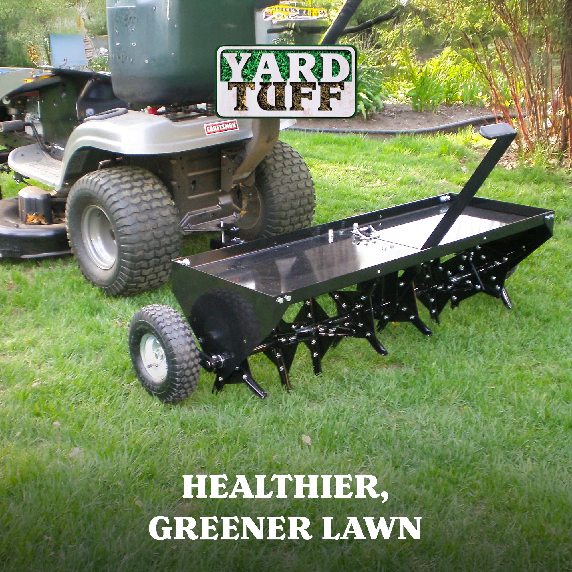 Yard Tuff Steel Plug Aerator Universal Hitch, 40 Inch Wide Working Width, Black