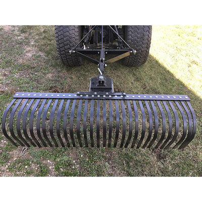 Field Tuff 60 Inch 3 Point Landscape Yard Rake Attachment for Category 1 Tractor - VMInnovations