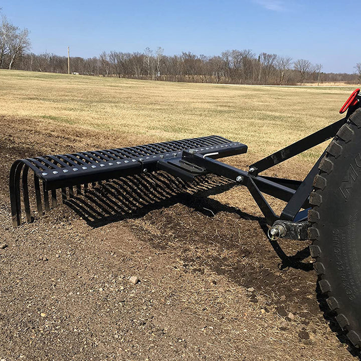 Field Tuff 60" 3 Point Landscape Rake Attachment for cat. 1 Tractor (Open Box)
