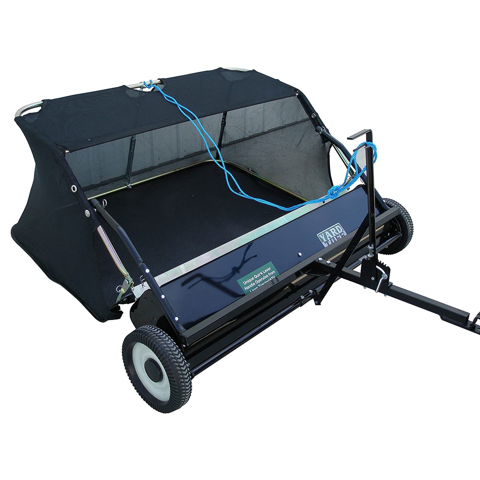 Yard Tuff 48" Quick Assembly Tow Style Lawn Sweeper for Debris and Leaves, Blue - VMInnovations