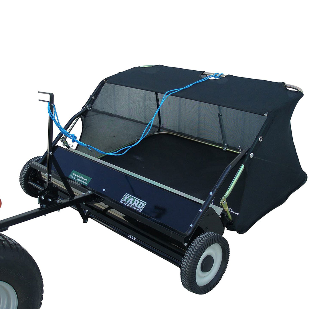 Yard Tuff 48" Quick Assembly Tow Style Lawn Sweeper for Debris and Leaves, Blue