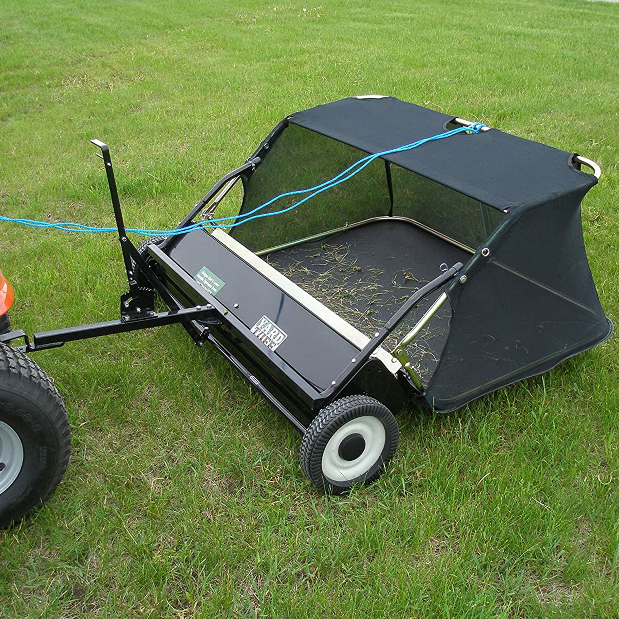 Yard Tuff Quick Assembly Tow Style Lawn Sweeper for Debris and Leave (Open Box) - VMInnovations