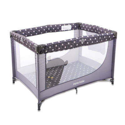 Pamo Babe Portable Crib Enclosed Baby Playpen with Mattress and Carry Bag, Gray