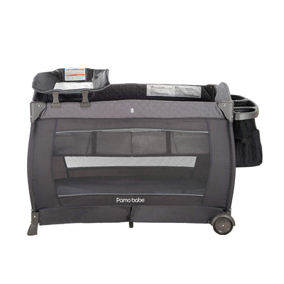Pamo Babe Newborn Bassinet Nursery Play Yard Crib w/ Changing Table, Light Gray - VMInnovations