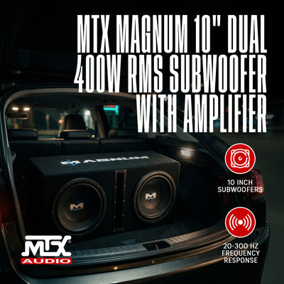 MTX Magnum MB210SP 10-Inch 400W RMS Dual Loaded Subwoofer Sub Box System Package