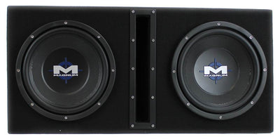 MTX Magnum 10 In Dual Subwoofer Sub Box System w/ BOSS Audio Systems Wiring Kit