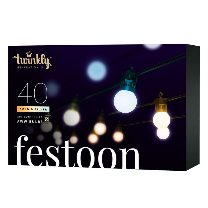 Twinkly Festoon App-Controlled Smart LED Light String 40 AWW (Open Box) - VMInnovations