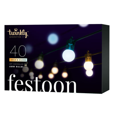 Twinkly Festoon App-Controlled Smart LED Light String 40 AWW (Warm/Cool White)
