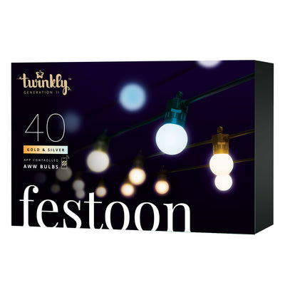 Twinkly Festoon App-Controlled Smart LED Light String 40 Warm/Cool White (Used)