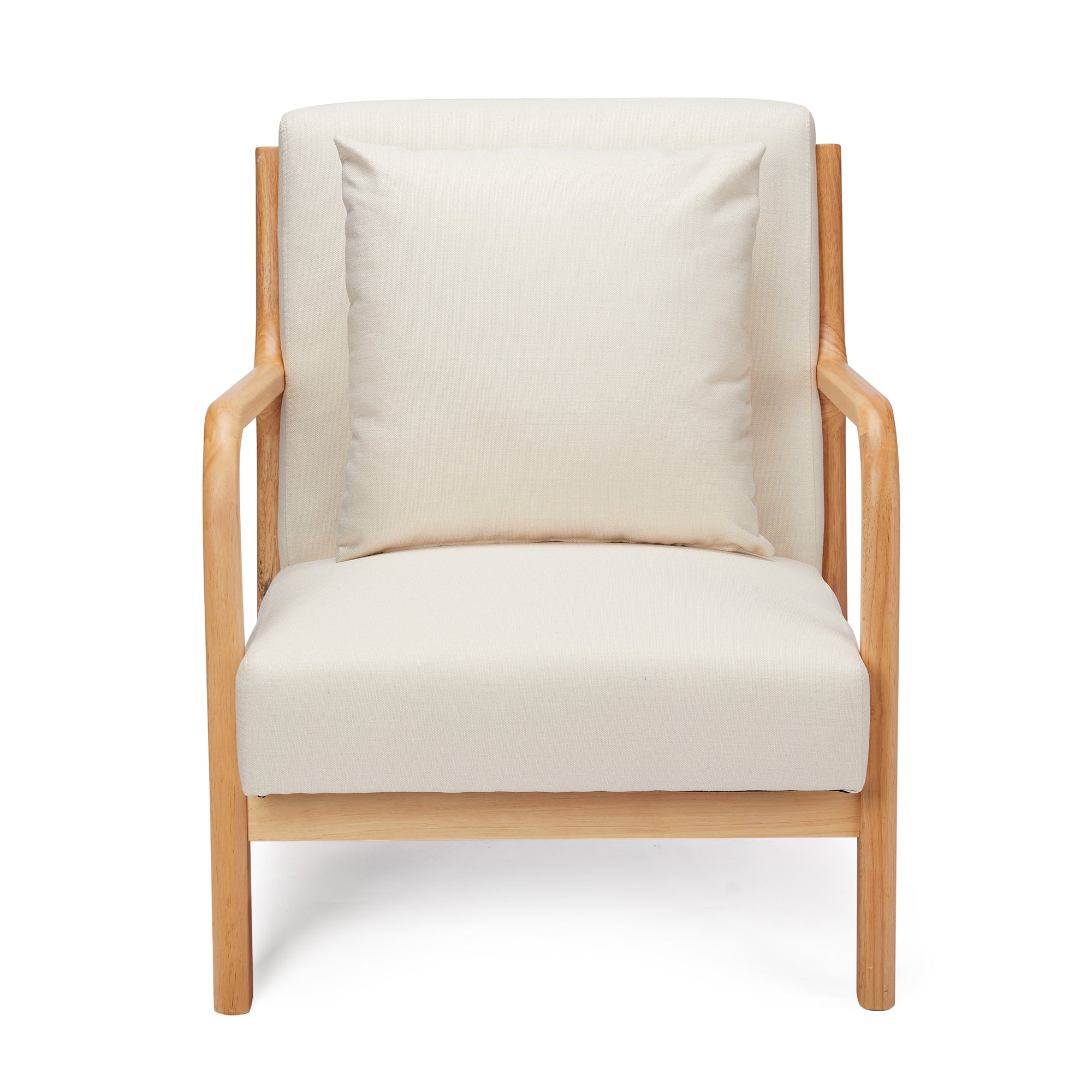 Esright Rubber Wood Frame Mid Century Accent Chair for Living Room (Open Box) - VMInnovations