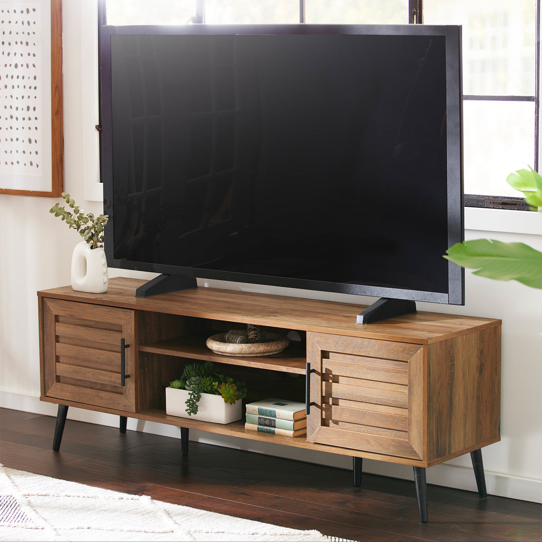 Jomeed Mid Century Modern Wooden TV Console with Storage Shelf (For Parts)