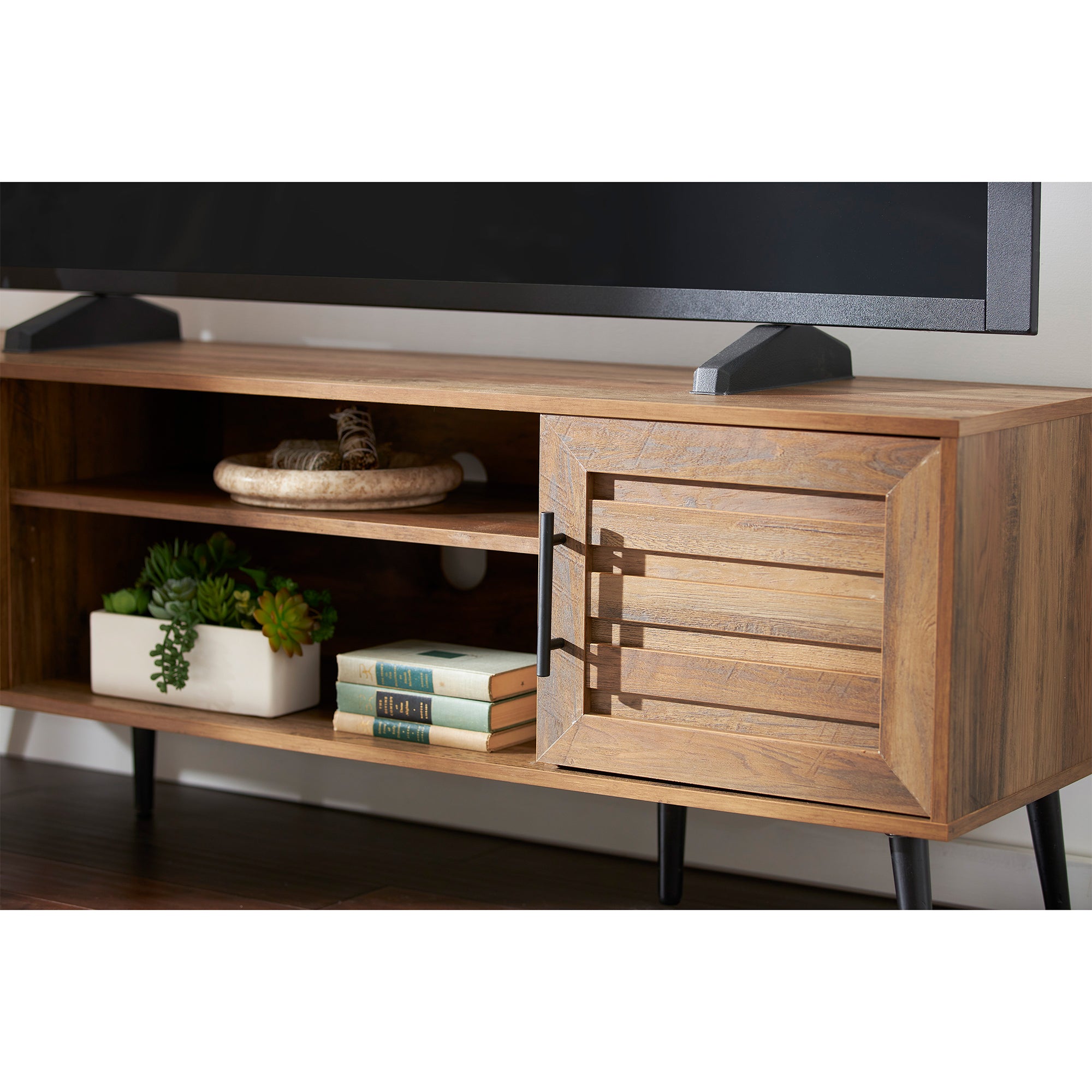 Jomeed Mid Century Modern Wooden TV Entertainment Console w/ Storage Shelf(Used) - VMInnovations