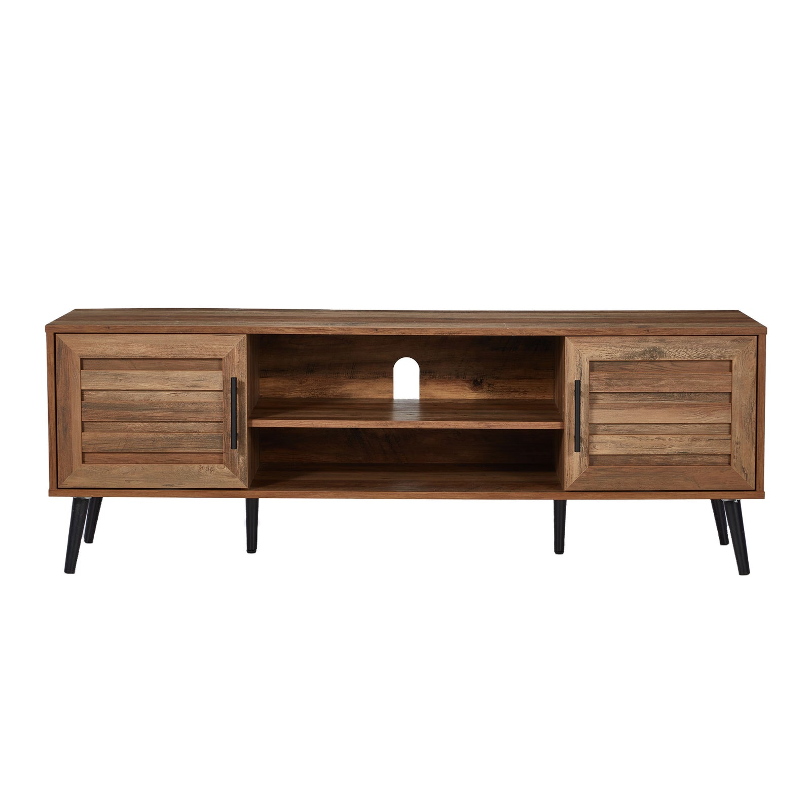 Jomeed Mid Century Modern Wooden TV Entertainment Console with Storage Shelf - VMInnovations