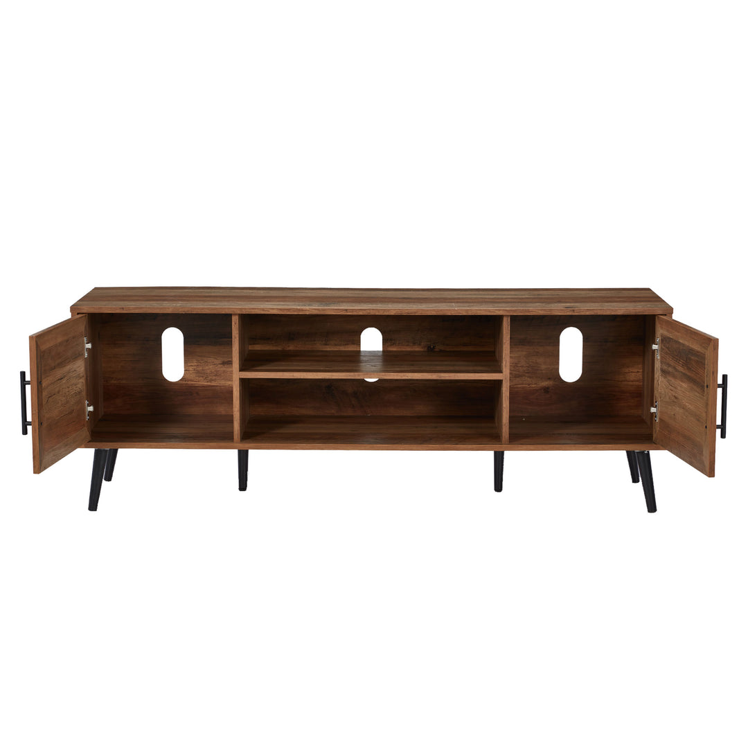 Jomeed Mid Century Modern Wooden TV Entertainment Console with Storage Shelf