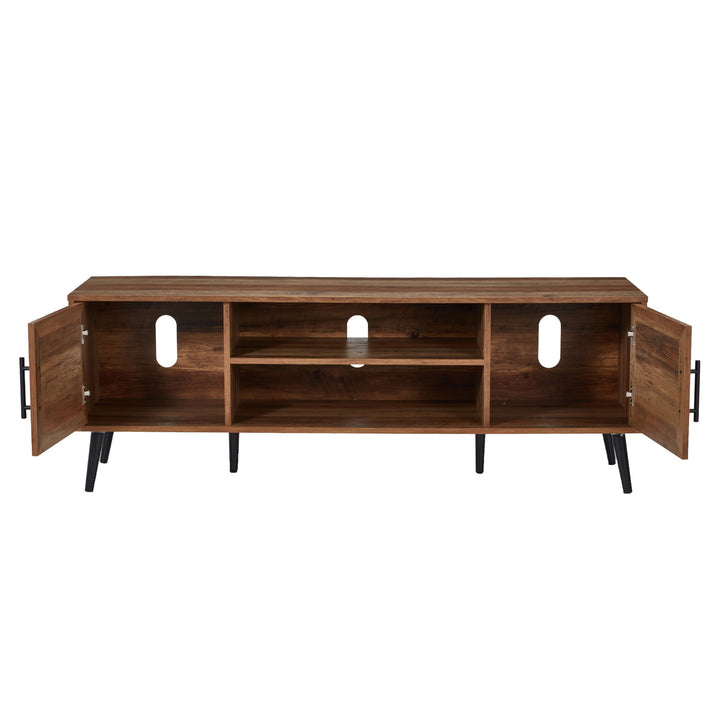 Jomeed Mid Century Modern Wooden TV Entertainment Console with Storage Shelf