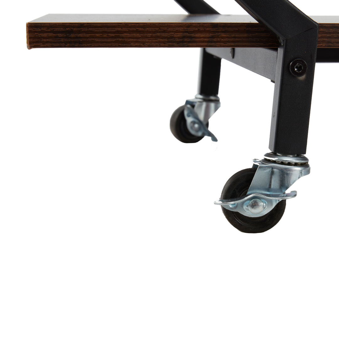 Jomeed Wood and Metal Kitchen Bar or Coffee Cart w/ Wine Rack, Brown (For Parts) - VMInnovations