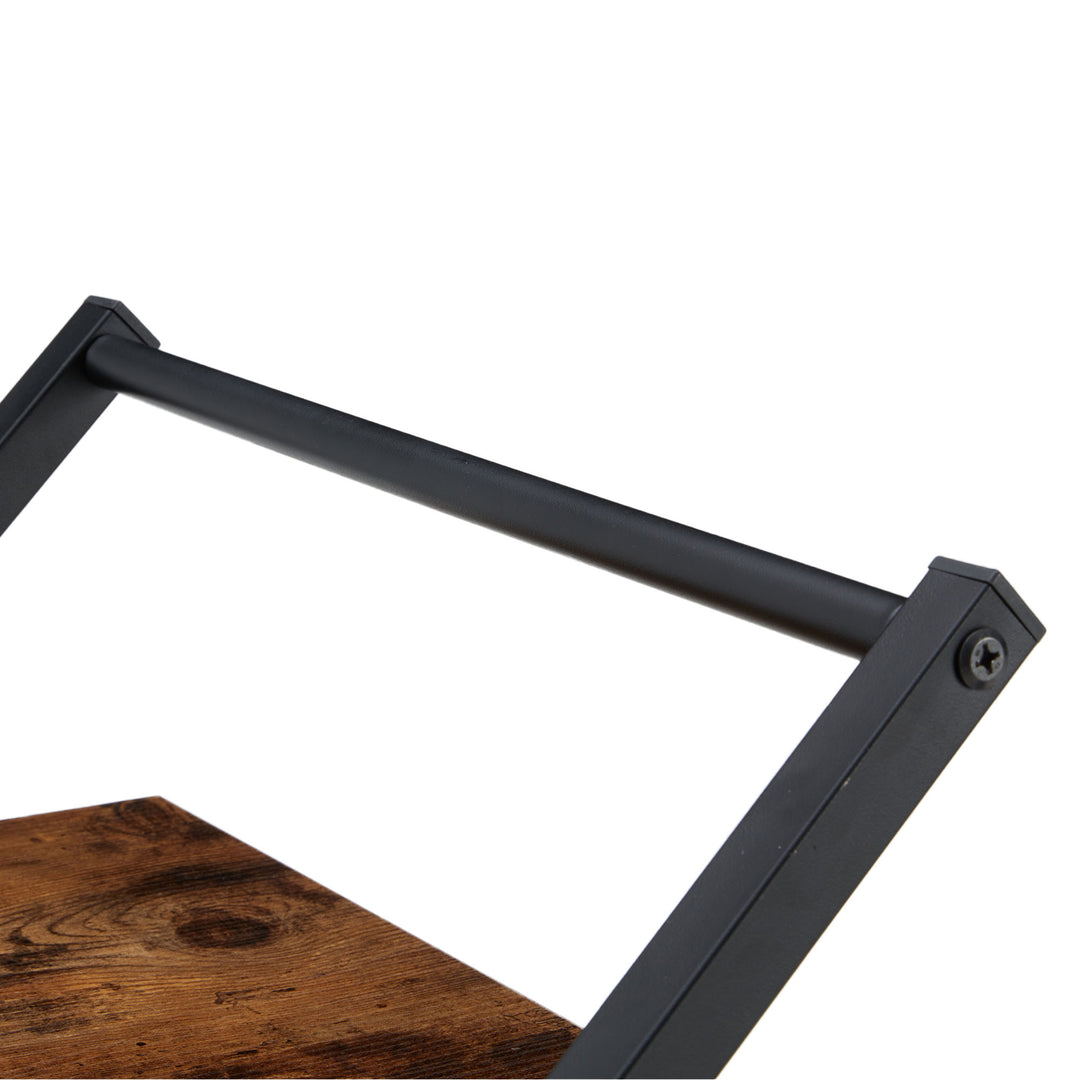 Jomeed Wood and Metal Kitchen Bar or Coffee Cart w/ Wine Rack, Brown (For Parts) - VMInnovations