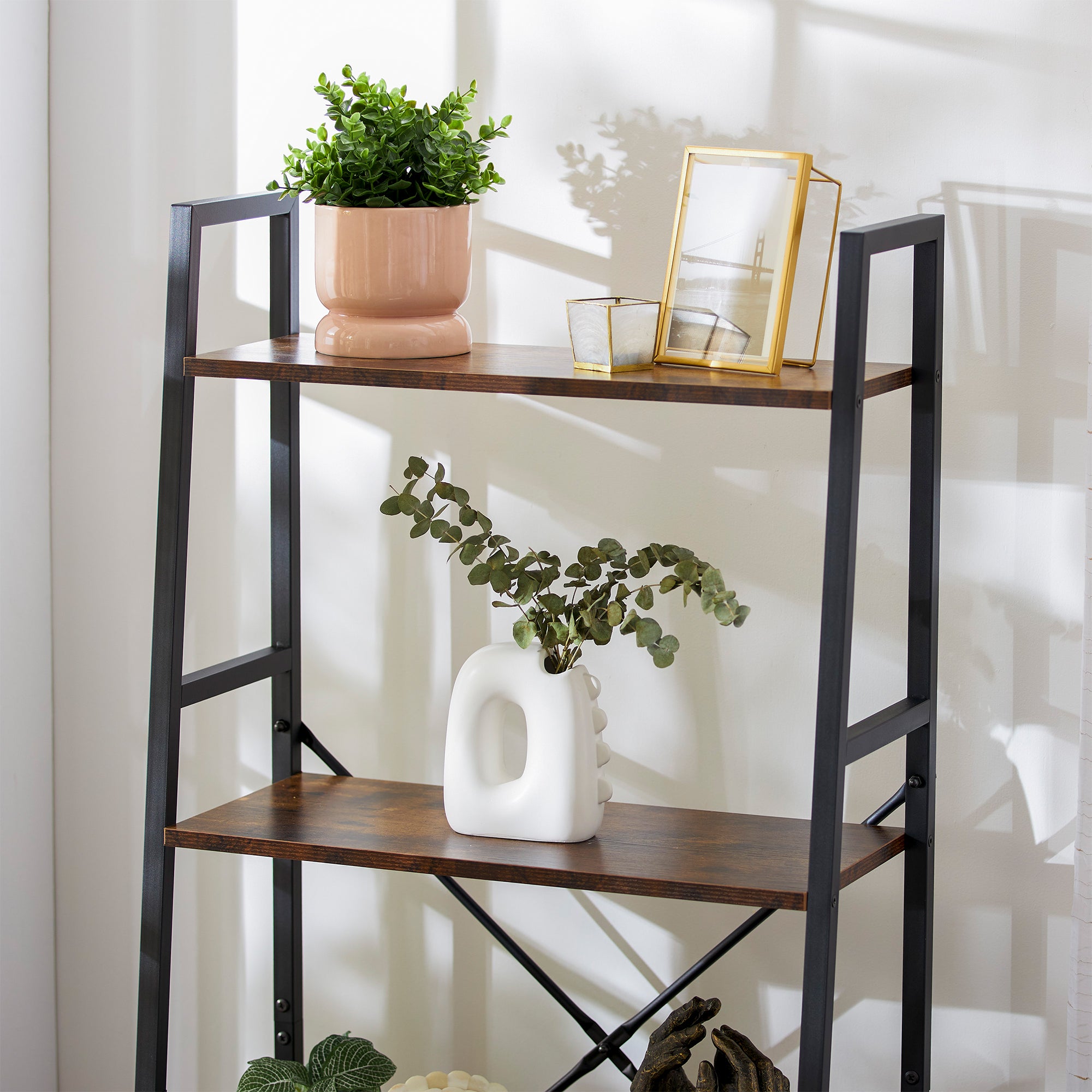 JOMEED Modern 5 Tier Wood and Steel Bookshelf Storage Organizer Shelf (Open Box) - VMInnovations