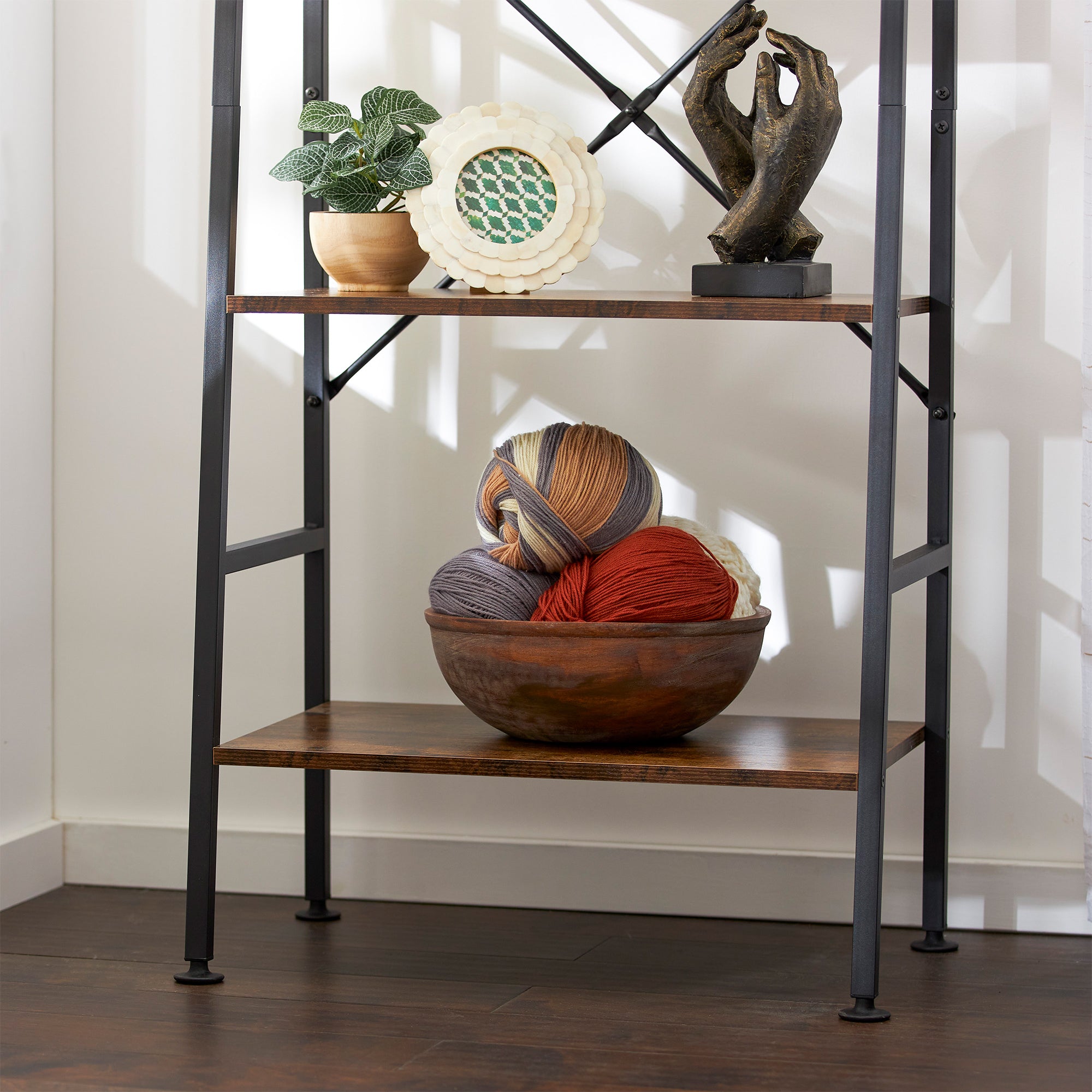 JOMEED Modern 5 Tier Wood and Steel Bookshelf Storage Organizer Shelf (Open Box) - VMInnovations