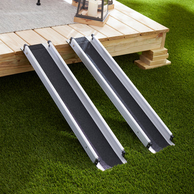 JOMEED Portable Adjustable Aluminum Wheelchair Ramp, 600lb Capacity (Open Box) - VMInnovations