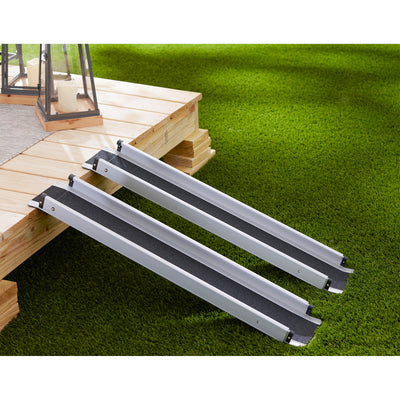 JOMEED Portable Adjustable Aluminum Wheelchair Ramp, 600lb Capacity (Open Box) - VMInnovations