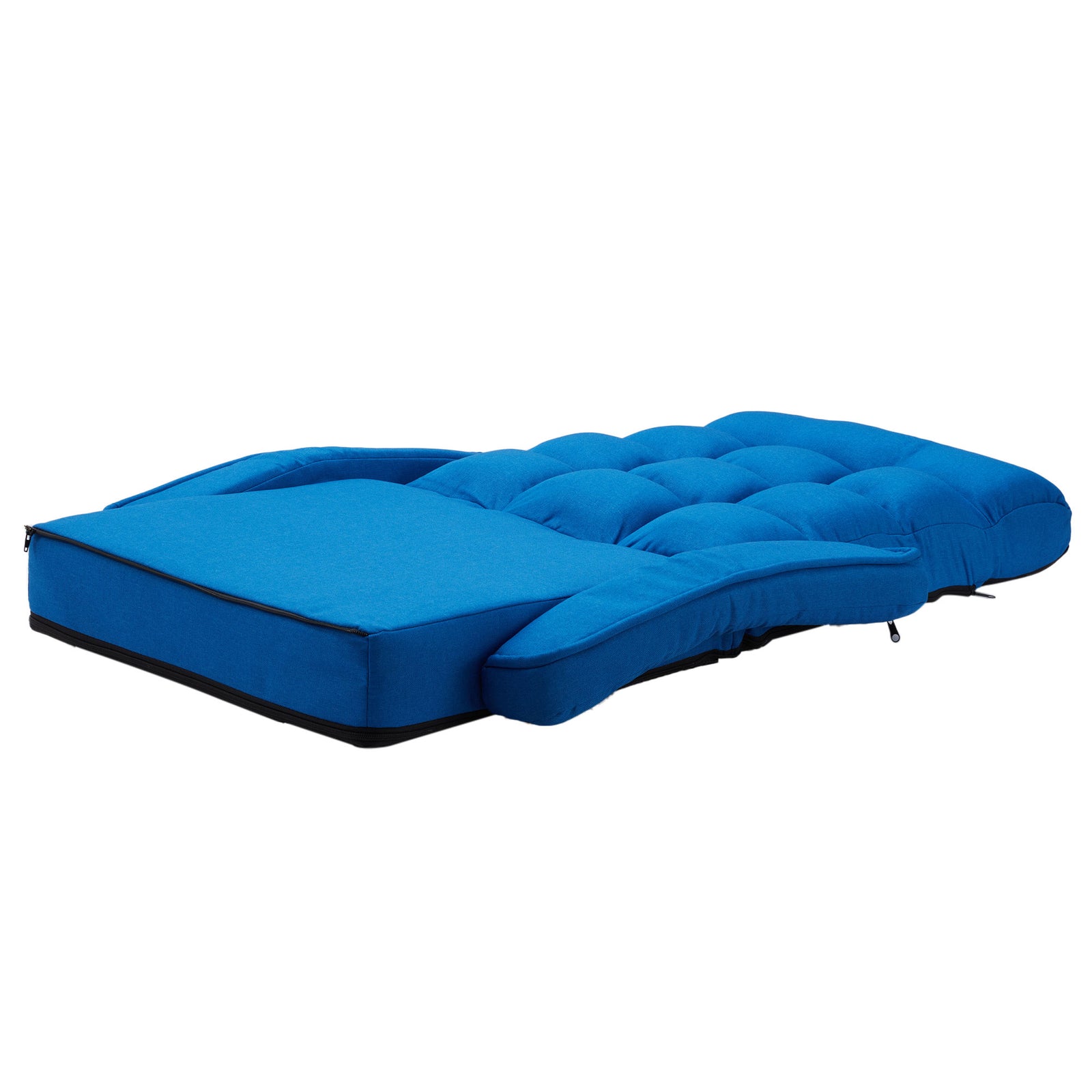 JOMEED Folding Chaise Lounge Chair Armrests and Chaise Pillow, Blue (Open Box) - VMInnovations