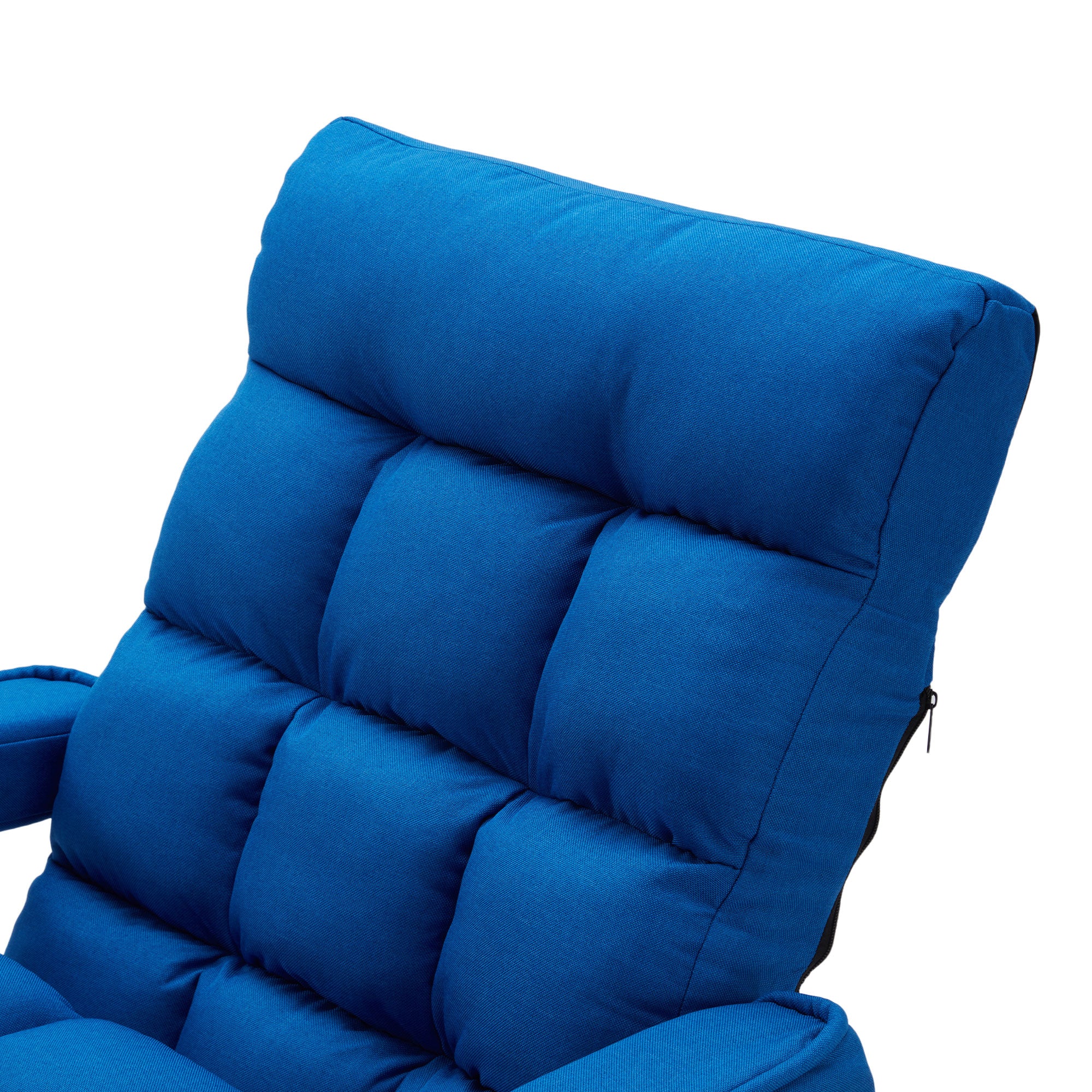 JOMEED Folding Chaise Lounge Chair Armrests and Chaise Pillow, Blue (Open Box) - VMInnovations