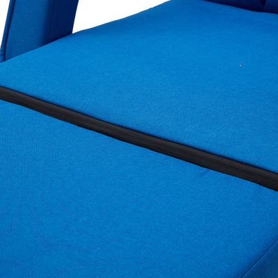 JOMEED Folding Chaise Lounge Chair Armrests and Chaise Pillow, Blue (Open Box) - VMInnovations