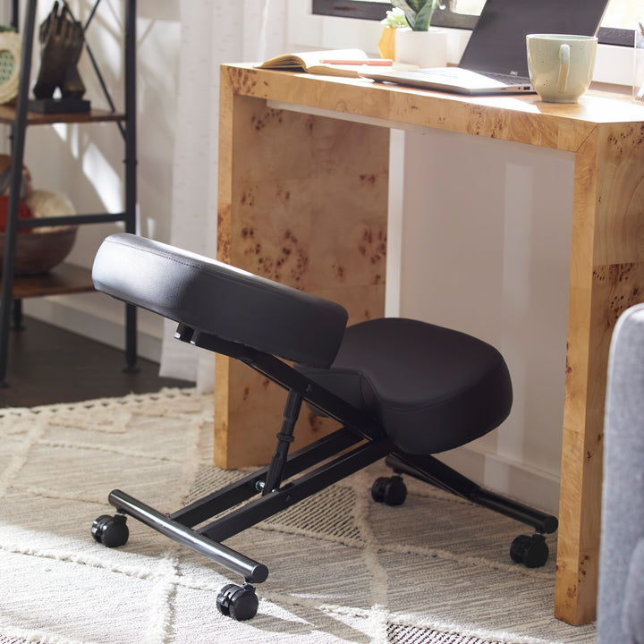 Adjustable Ergonomic Home Office Kneeling Chair with Angled Seat, Black (Used)