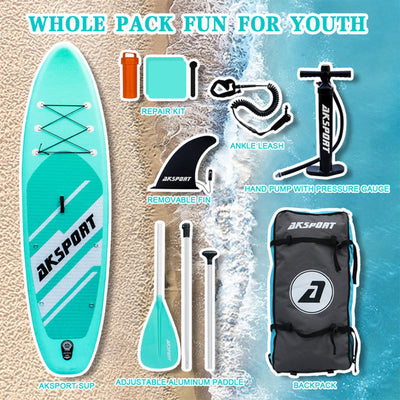 AKSPORT 10'6" Inflatable SUP All Around Stand Up Paddle Board Kit (For Parts) - VMInnovations