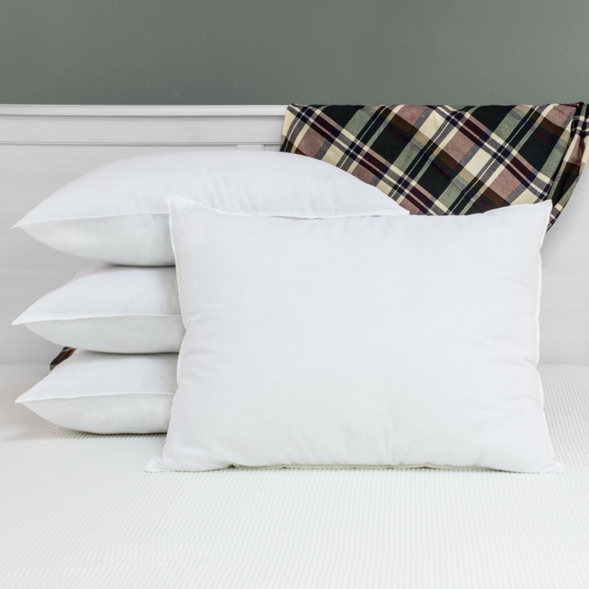 BioPEDIC Ultra Fresh Plush Bed Pillow with Cotton Cover, 4 Pack, Standard, White