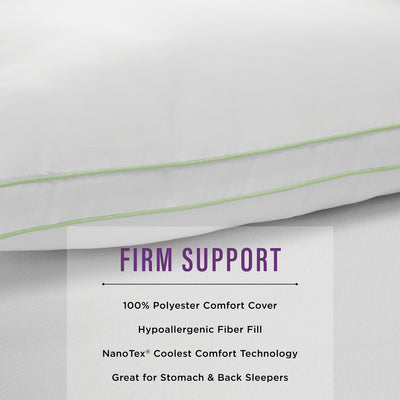 SensorPEDIC SofLOFT Firm Density Polyester Luxury Fabric Pillow, 2 Pack, Queen