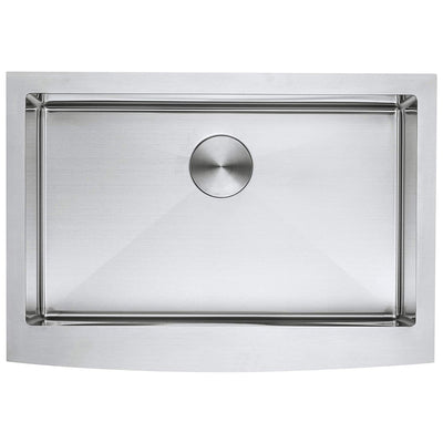 Zuhne Prato 30 Stainless Deep Basin Farmhouse Sink, Curved Apron Front(Open Box)