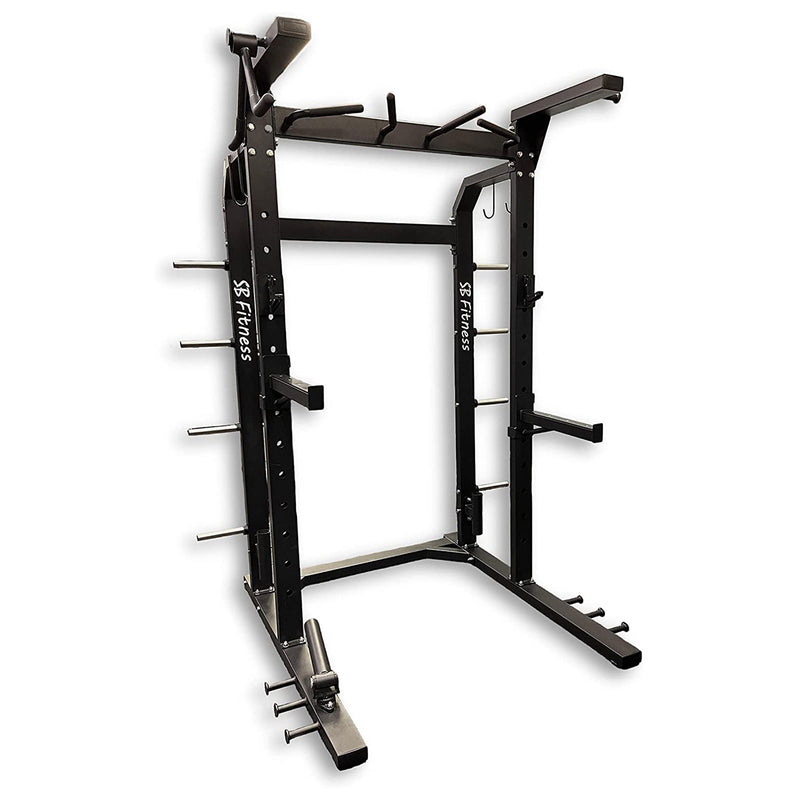 SB Fitness Equipment Commercial Rated Steel Half Rack for Full Body Workouts