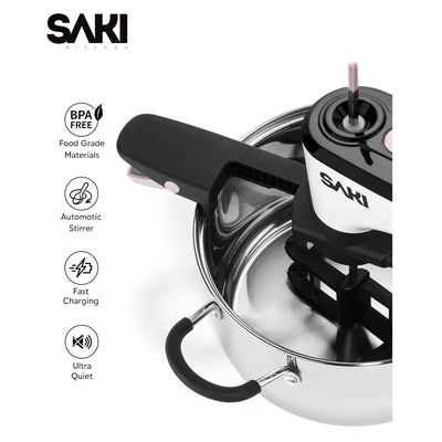 Saki Adjustable Speed Automatic Electric Cordless Hands Free Cooking Pot Stirrer - VMInnovations